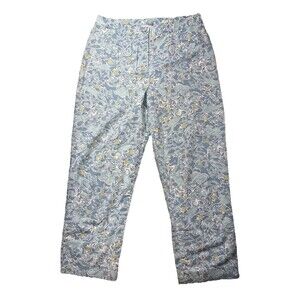 Lilly Pulitzer Blue Monkey Print Capri Pants Size 8 Tropical Preppy